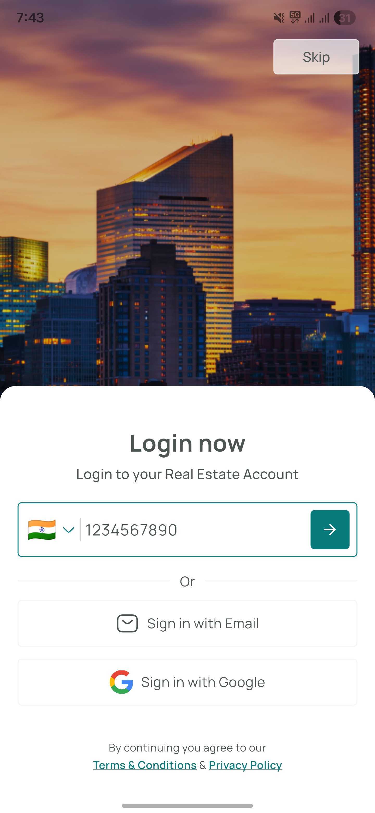 Login Screen
