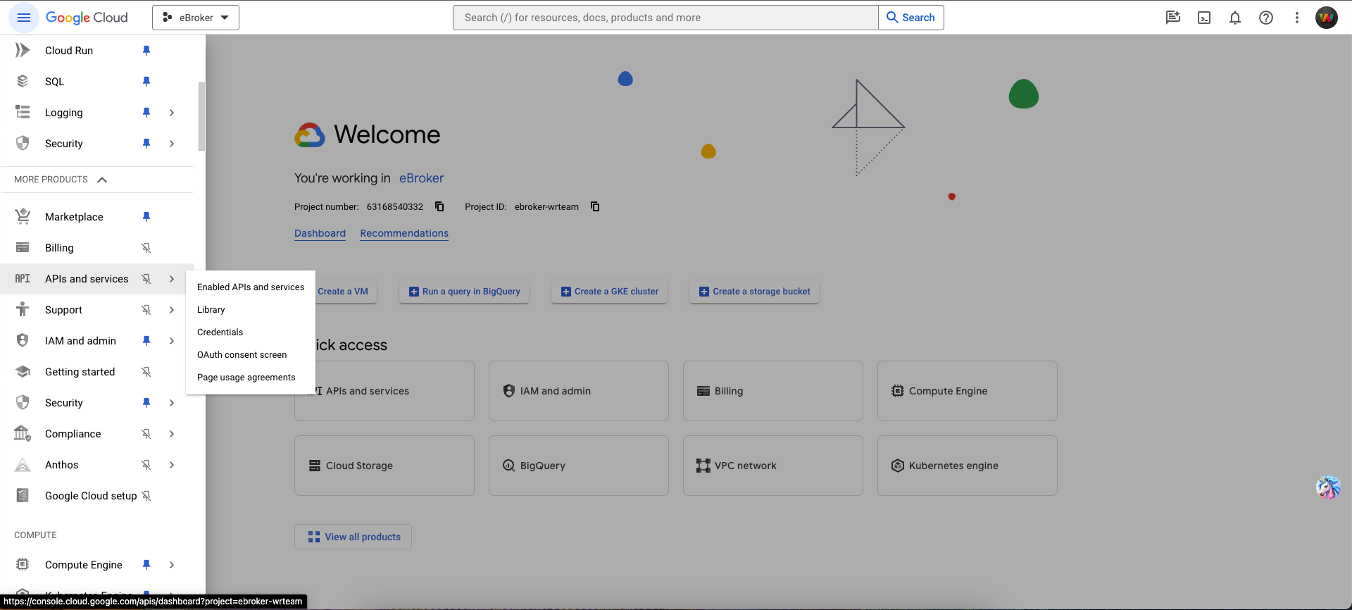 Enable API Services