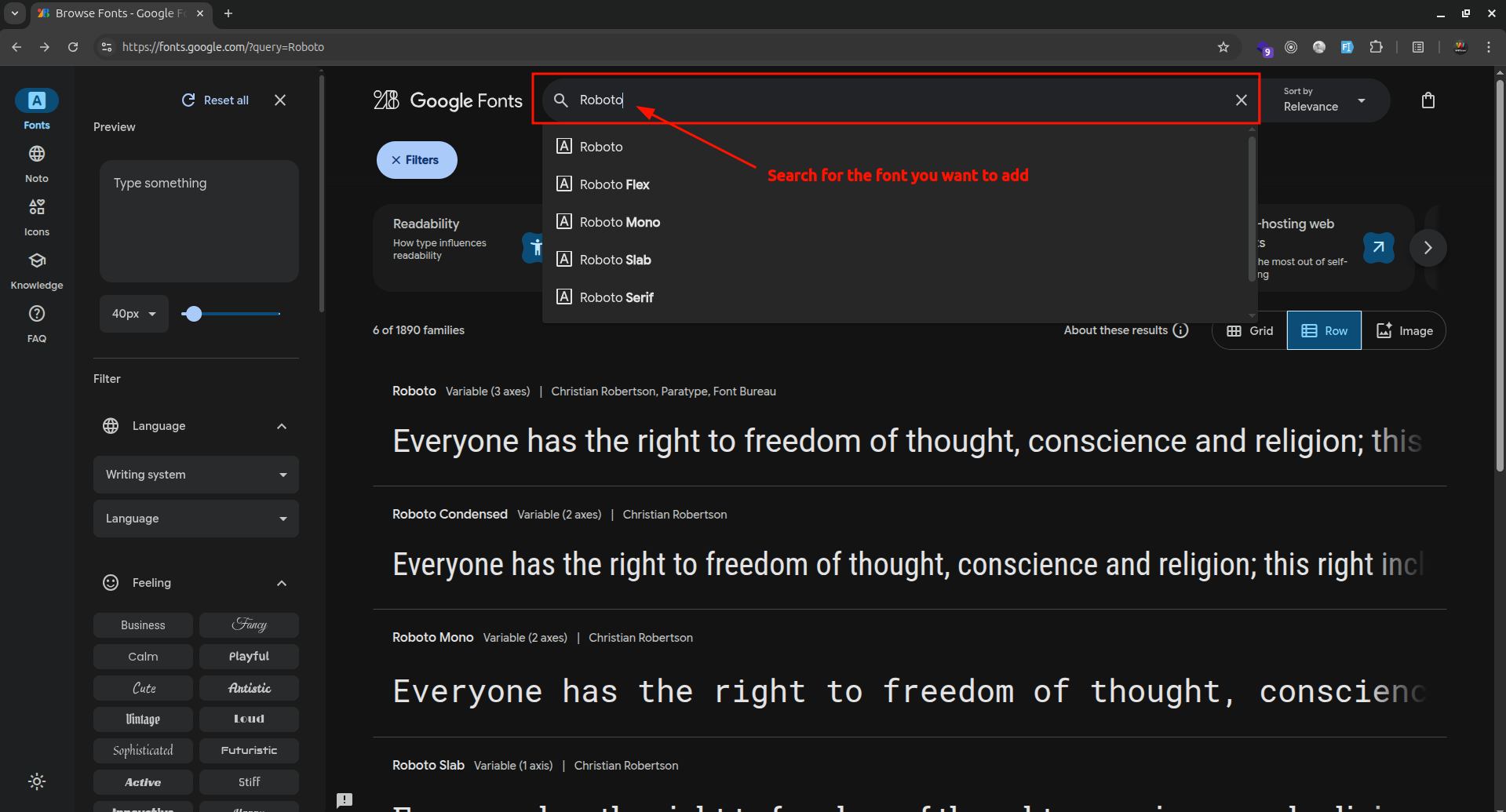 Font Change S1